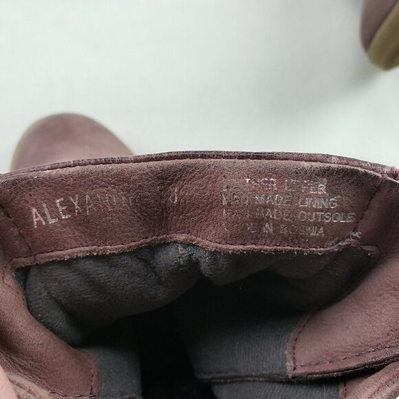 Miz Mooz Alexandra Ankle Boot Womens 7.5-8 EU 38 Brown Leather Side Zip Wedge - Picture 11 of 11